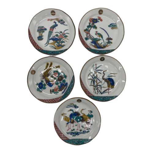 九谷焼 (クタニヤキ) 御皿揃え 古九谷絵変り 5Pセット