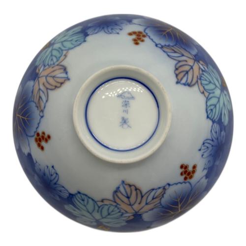 深川製磁 (フカガワセイジ) 睦揃 ブルー ▲ 赤絵葡萄