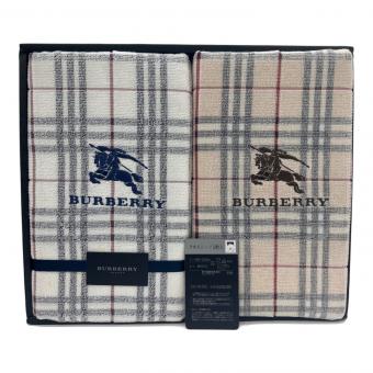 BURBERRY LONDON (バーバリーロンドン) タオルシーツ 40×240cm ホワイト×ブラウン 2p
