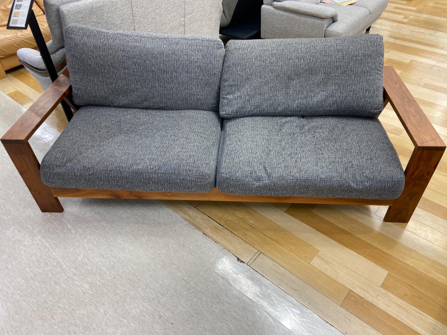 松本木工 2.5人掛けソファー ライトブラウン×グレー 122 ファブリック
