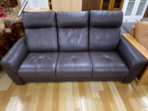 3人掛けソファー ブラウン 152