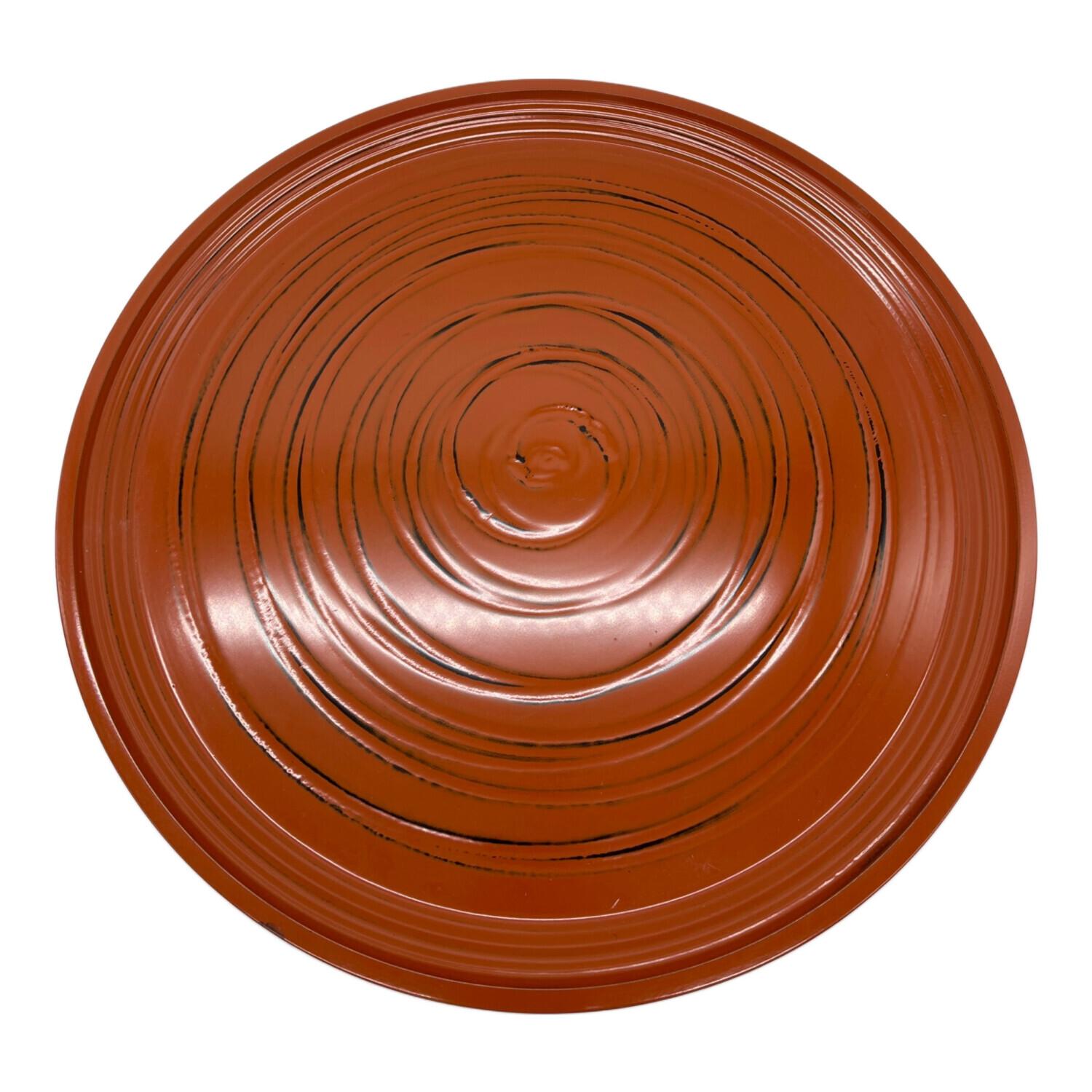 象彦 (ゾウヒコ) 丸盆 ブラウン 直径45cm 根来ロクロ目｜トレファクONLINE