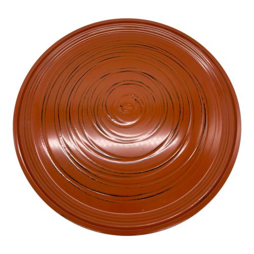 象彦 (ゾウヒコ) 丸盆 ブラウン 直径45cm  根来ロクロ目