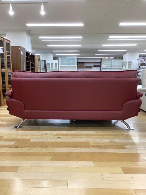 ニトリ 3人掛けソファー レッド 46 半革
