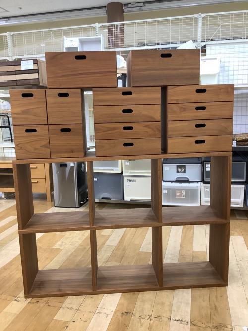 無印良品 (ムジルシリョウヒン) スタッキングシェルフ ブラウン 192 収納付き ウォールナット