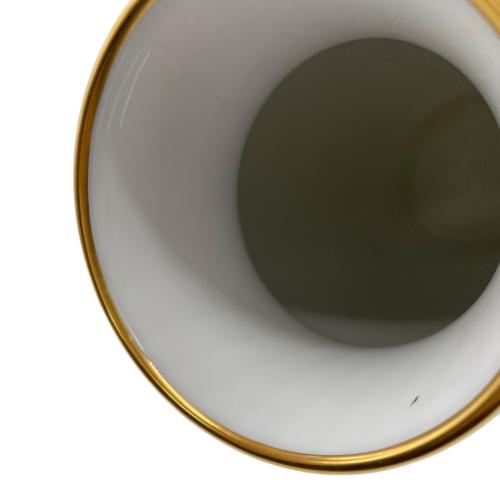 大倉陶園 (オオクラトウエン) 花瓶 金蝕バラ ホワイト×ゴールド 28㎝ ▲