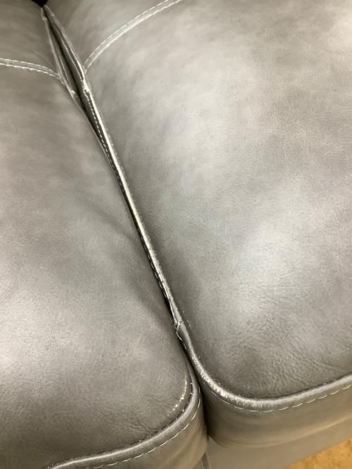 ニトリ 3人掛けソファー グレー 本革 サザーラ