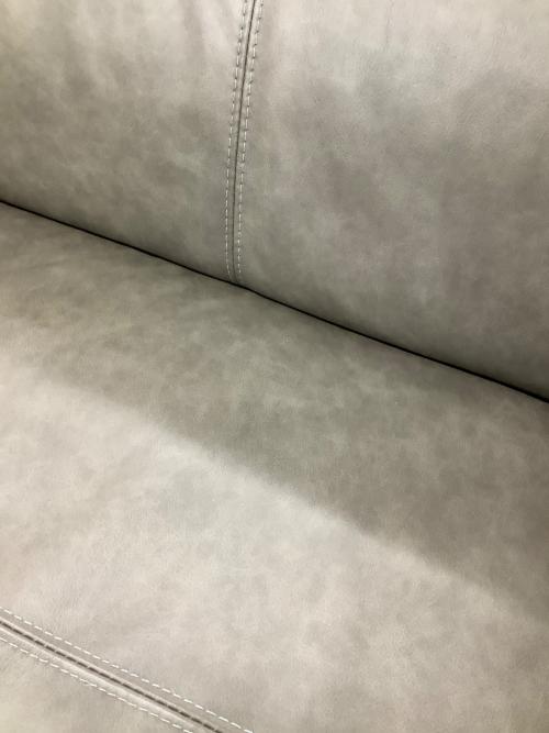 ニトリ 3人掛けソファー グレー 本革 サザーラ