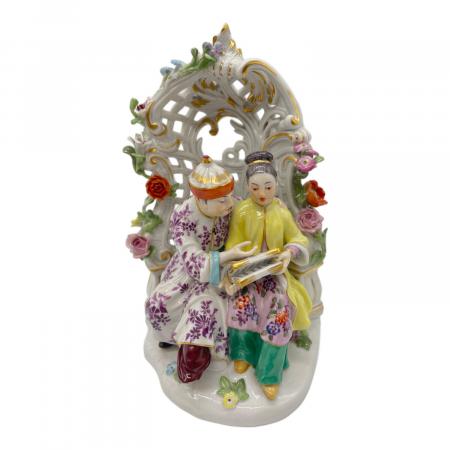 T・I✤1924年以前マイセン（Meissen）『ガチョウ売りと婦人』 T・I✤1924年以前マイセン（Meissen）『ガチョウ売りと婦人