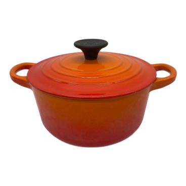 新品未使用品‼️美品❣️超お買い得‼️ル・クルーゼコケルの復刻版　オレンジ色 Le Creuset (ル・クルーゼ)ココット・エブリィ 18 オレンジ (SSツマミ