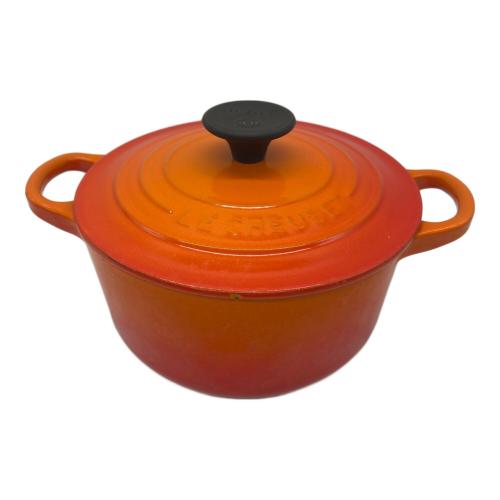LE CREUSET (ルクルーゼ) 両手鍋 18cm オレンジ ココット・ロンド