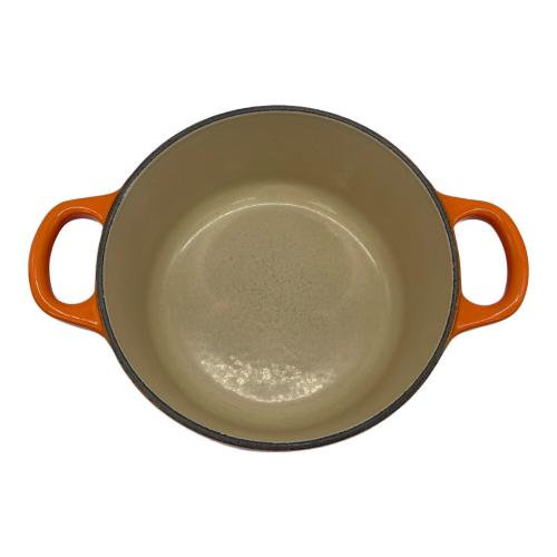 LE CREUSET (ルクルーゼ) 両手鍋 18cm オレンジ ココット・ロンド