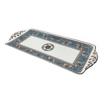 Wedgwood (ウェッジウッド) サンドイッチプレート ▲ フロレンティーン・ターコイズ