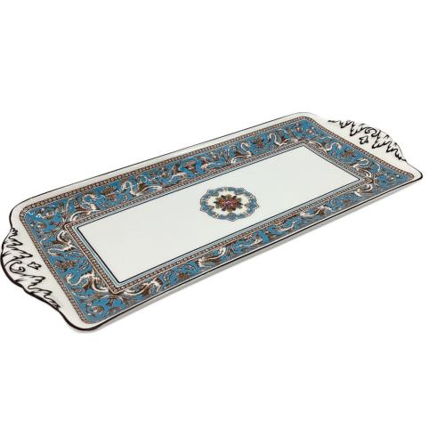 Wedgwood (ウェッジウッド) サンドイッチプレート ▲ フロレンティーン・ターコイズ