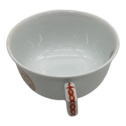 深川製磁 (フカガワセイジ) カップ&ソーサー ▲ オレンジ 寿赤絵