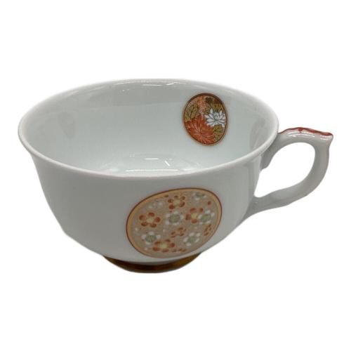 深川製磁 (フカガワセイジ) カップ&ソーサー ▲ オレンジ 寿赤絵