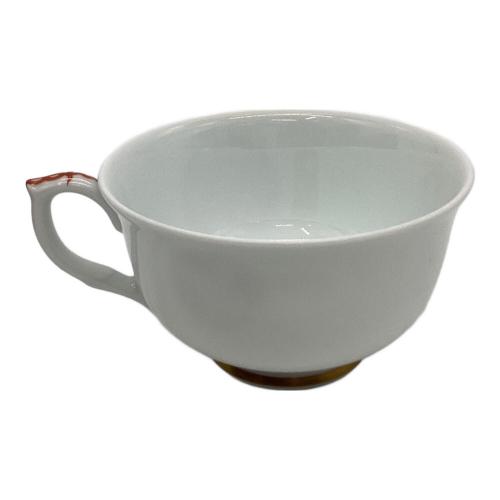 深川製磁 (フカガワセイジ) カップ&ソーサー ▲ オレンジ 寿赤絵