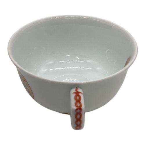 深川製磁 (フカガワセイジ) カップ&ソーサー ▲ オレンジ 寿赤絵