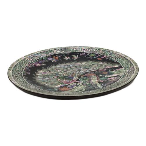 飾り皿 螺鈿細工 クジャク ▲