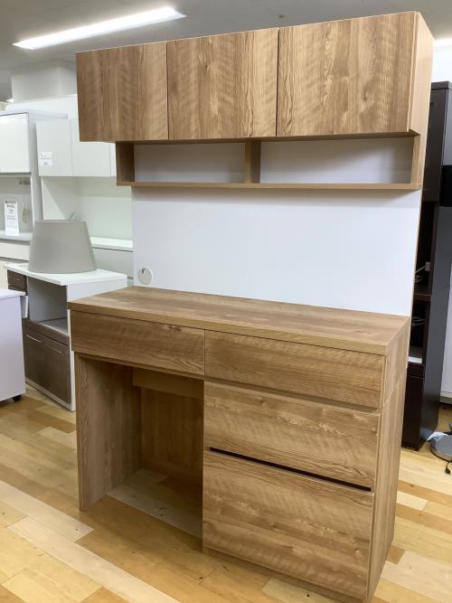 LOWYA (ロウヤ) キッチンボード 110 ナチュラル×ホワイト