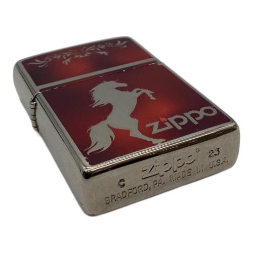 ZIPPO (ジッポ) ホースデザイン シルエット レッド 2023年製 TiSV HOSE-MRD