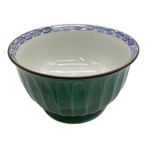 平安緑翠 (ヘイアンリョクスイ) お茶呑茶碗 ▲ 青交趾ソギ