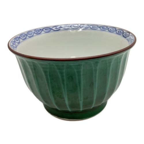 平安緑翠 (ヘイアンリョクスイ) お茶呑茶碗 ▲ 青交趾ソギ