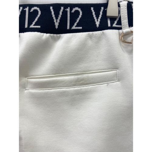 V12 (ヴィトゥエルブ) ゴルフパンツ V122120-PN01 LIB LOGO PANTS メンズ SIZE Free ホワイト×ブラック