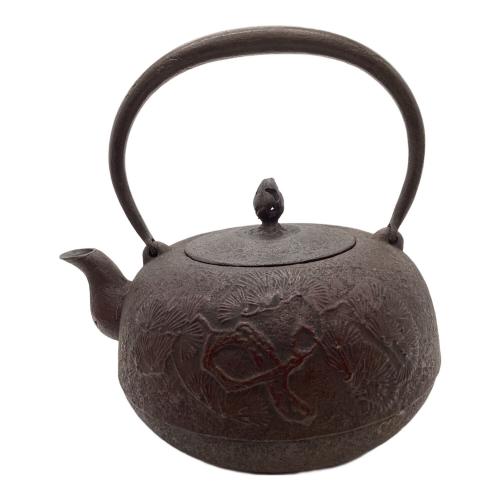 南部鉄器 (ナンブテッキ) 急須 松 亀 鶴