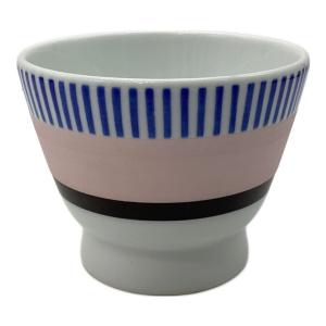 深川製磁 (フカガワセイジ) 湯呑み ピンク×ネイビー ボーダー柄 A・Wピッコロ