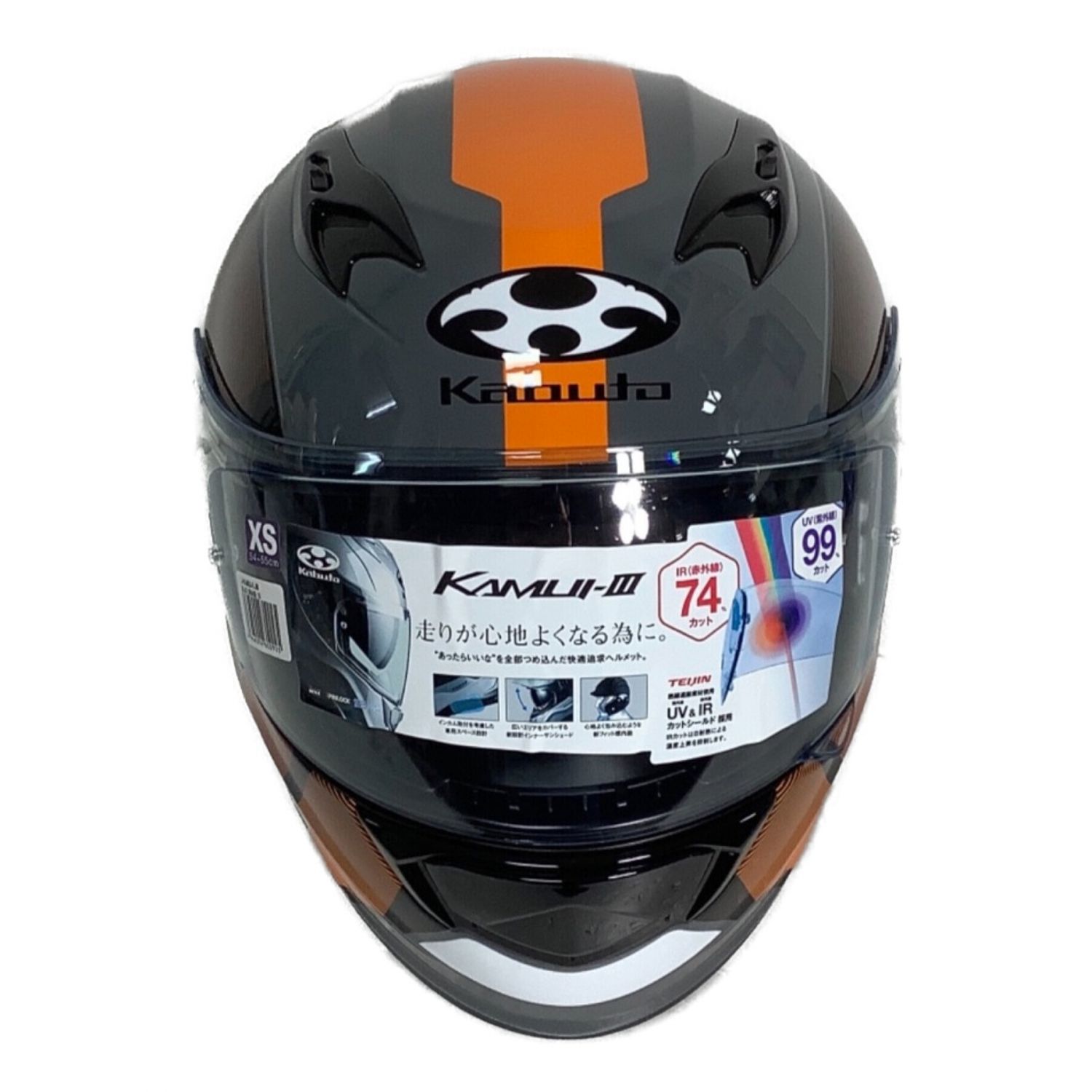 Kabuto (カブト) バイク用ヘルメット SIZE XS KAMUI-Ⅲ JM/ブラック×オレンジ PSCマーク(バイク用ヘルメット )有｜トレファクONLINE