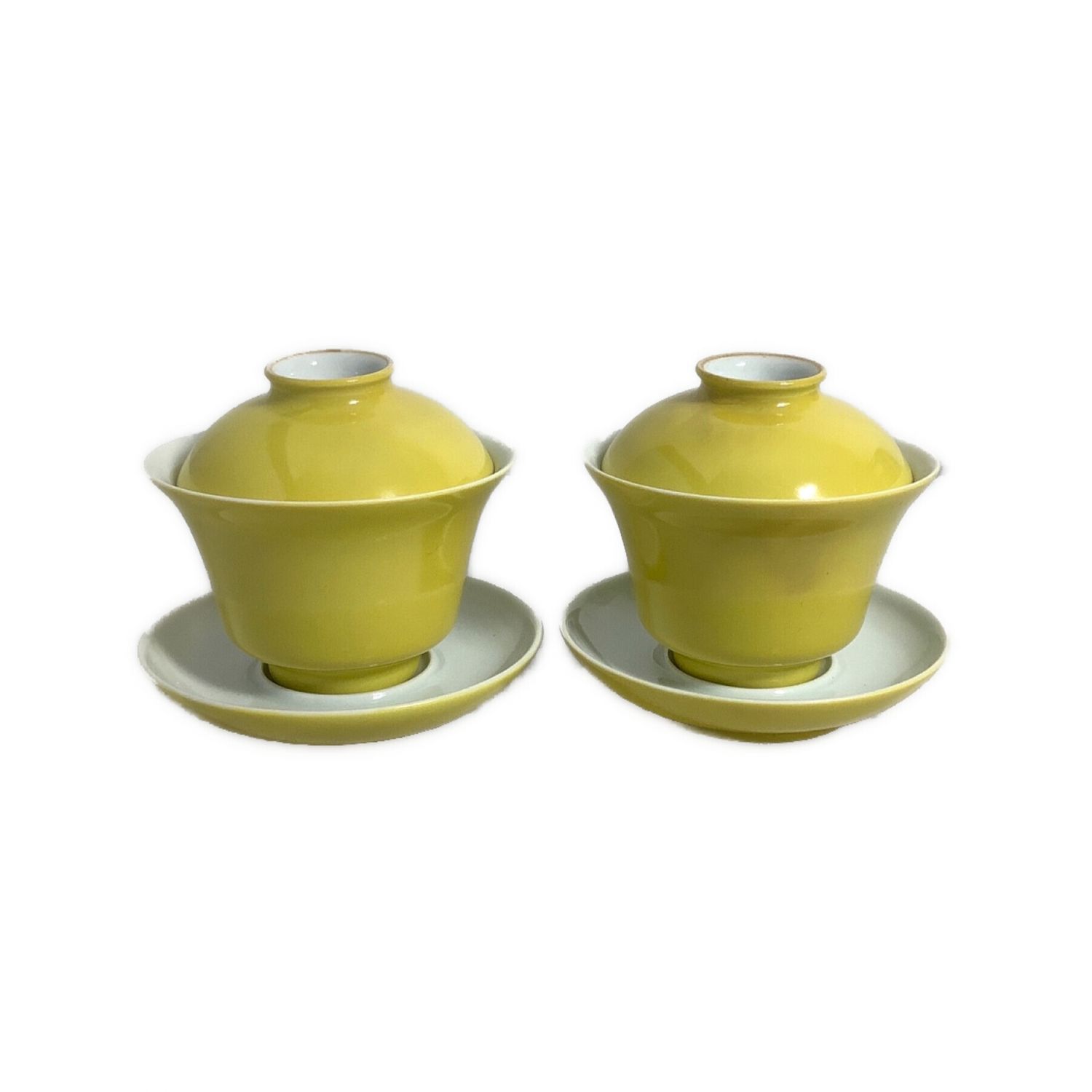 大清雍正年製 蓋付黄釉茶碗揃 変色有 2Pセット｜トレファクONLINE