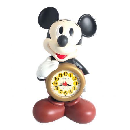 【ジャンク品】DISNEY (ディズニー) レトロ置時計 ミッキー Disney Time ※インテリアとして