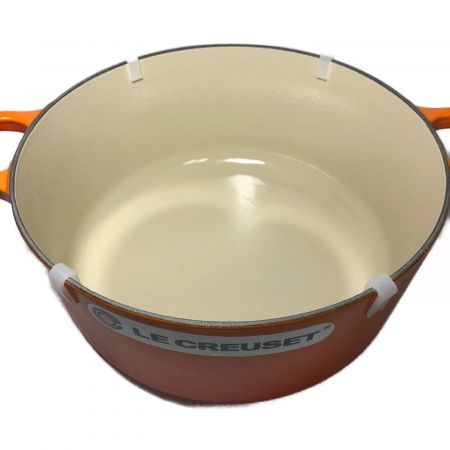 LE CREUSET (ルクルーゼ) ホーロー鍋 オレンジ 24cm ココット ロンド