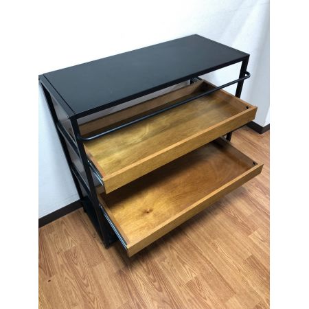 journal standard Furniture (ジャーナルスタンダードファニチャー) ワゴン ナチュラル×ブラック TW-IB576/257 オーク材×スチール SENS WAGON RACK