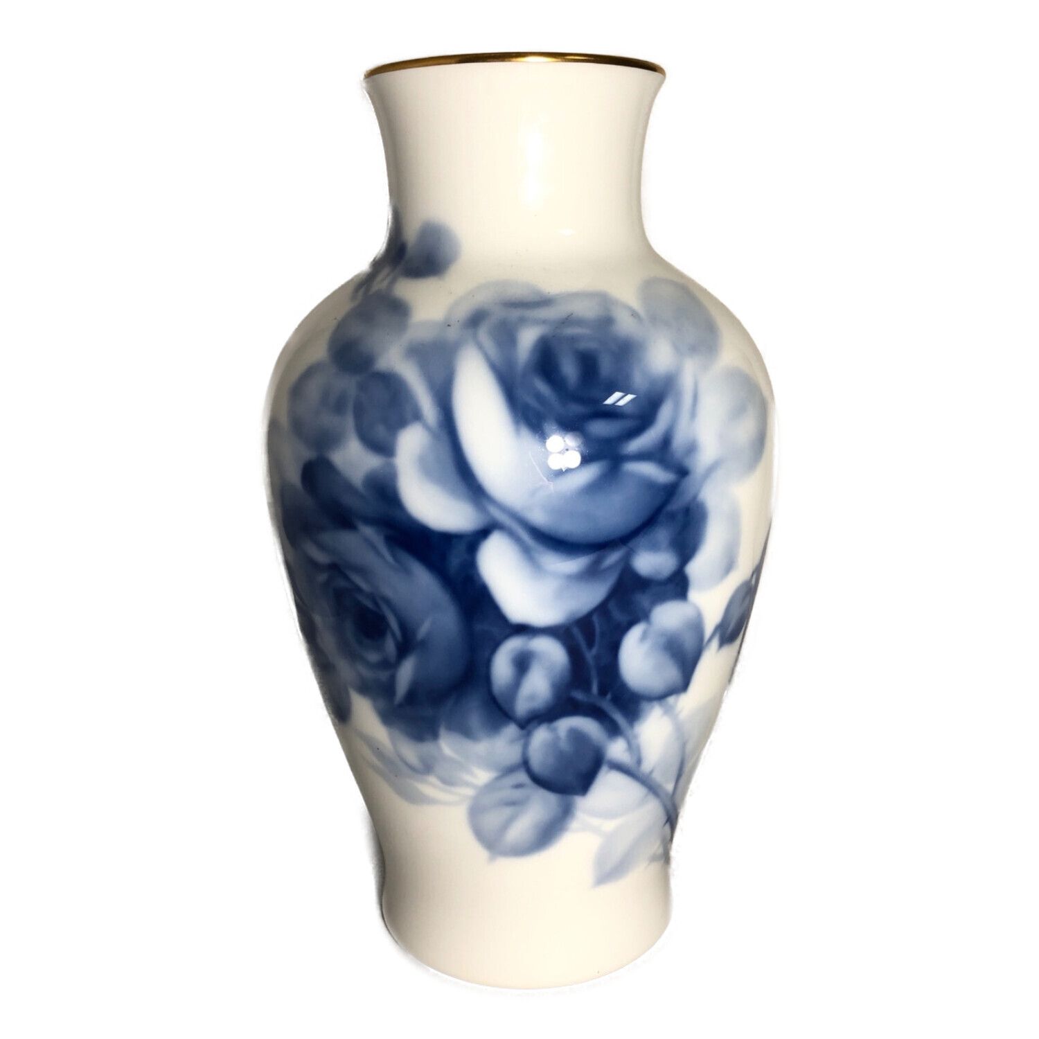 大倉陶園 (オオクラトウエン) 花瓶 ブルーローズ 花生 28cm