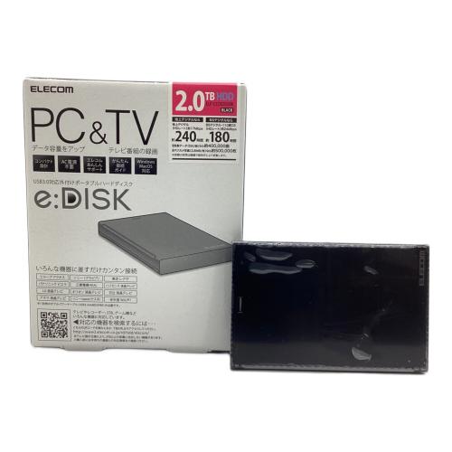 ELECOM (エレコム) 外付ケハードディスク e:DISK ELP-CED020UBK USB3.0対応外付けポータブルハードディスク