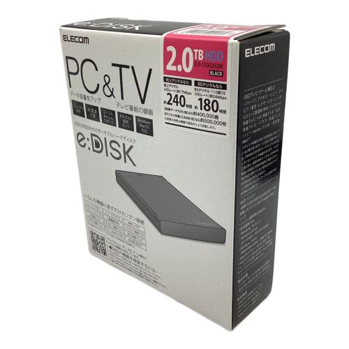 ELECOM (エレコム) 外付ケハードディスク e:DISK ELP-CED020UBK USB3.0対応外付けポータブルハードディスク