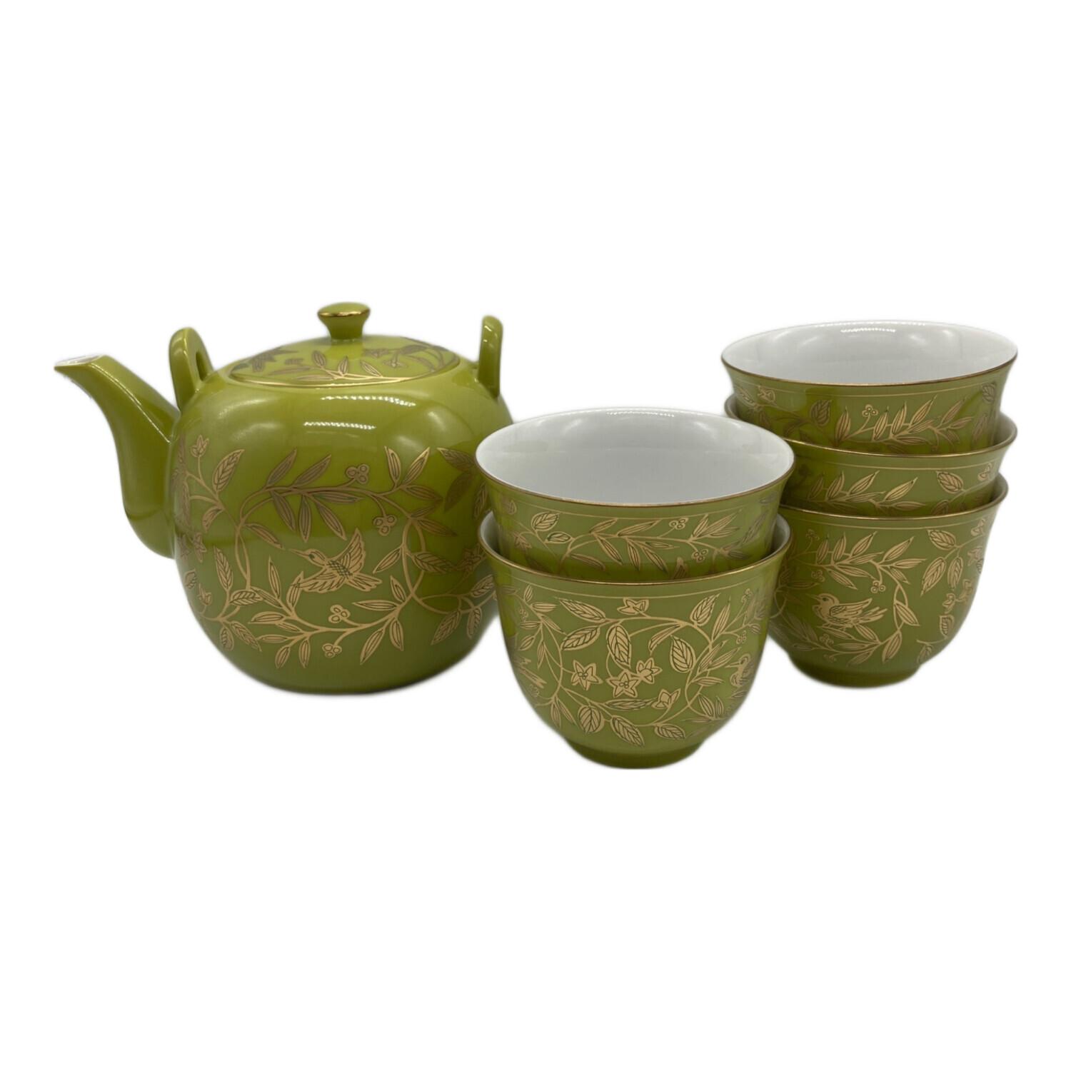 激レア希少✨其泉　萌黄金欄手 茶器セット　急須1客　湯呑5客　金彩 其泉 萌黄金欄手 茶器セット 急須1客 湯呑5客 金彩 ※