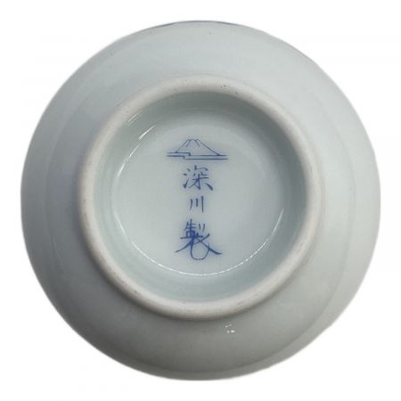 深川製磁 (フカガワセイジ) 茶托付仙茶碗揃 六歌仙 茶托5・湯呑み5