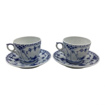 ROYAL COPENHAGEN (ロイヤル・コペンハーゲン) カップ&ソーサー ブルーフルーテッド・ハーフレース 2Pセット