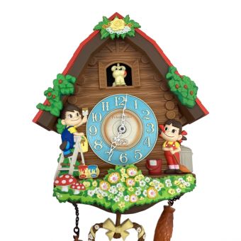 不二家 (フジヤ) 掛時計 振り子時計 ペコ&ポコ 懸賞品 動作確認済