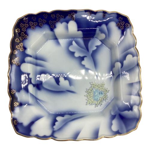 深川製磁 (フカガワセイジ) 角皿 牡丹金ミル