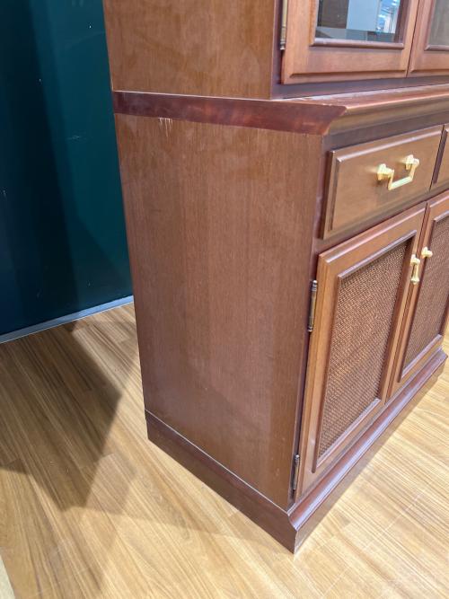 MARUNI (マルニ) 食器棚 幅78 奥45 高195（ｃｍ） ブラウン 地中海シリーズ