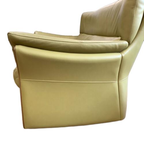 karimoku (カリモク) 3人掛けソファー　半革 ライトグリーン 半革