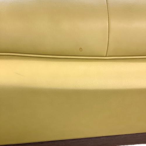 karimoku (カリモク) 3人掛けソファー　半革 ライトグリーン 半革