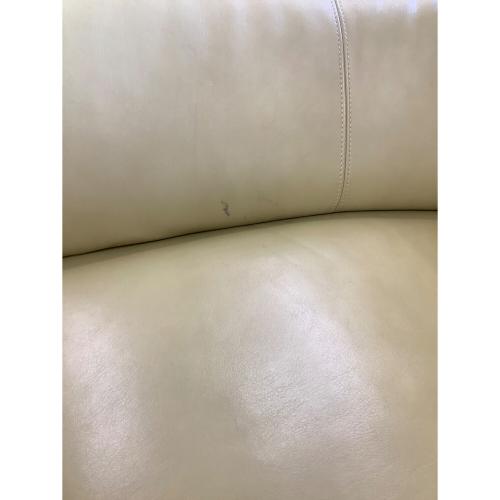 karimoku (カリモク) 3人掛けソファー　半革 ライトグリーン 半革