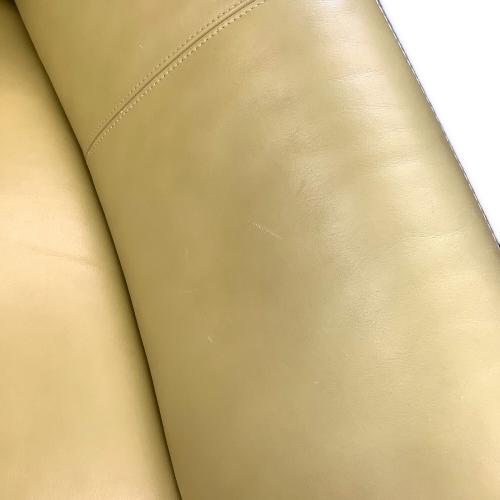 karimoku (カリモク) 3人掛けソファー　半革 ライトグリーン 半革