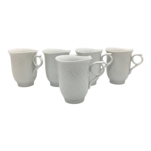 Meissen (マイセン) カップ ヒビ・着色ヨゴレ有 波の戯れホワイト 5Pセット