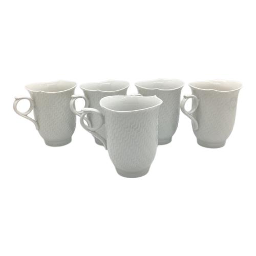 Meissen (マイセン) カップ ヒビ・着色ヨゴレ有 波の戯れホワイト 5Pセット
